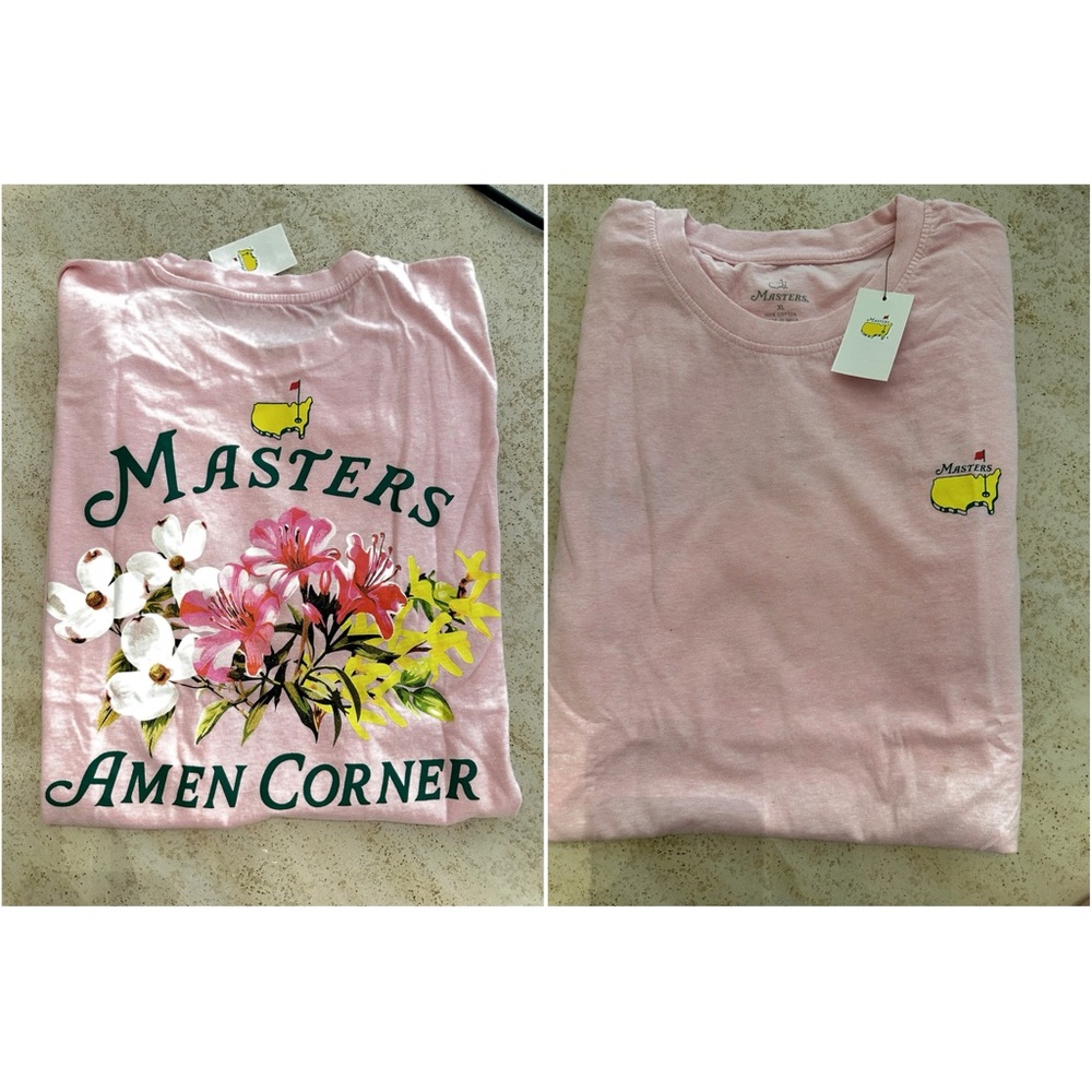 Masters Augusta Amen Corner Pink T Shirt NWT XL